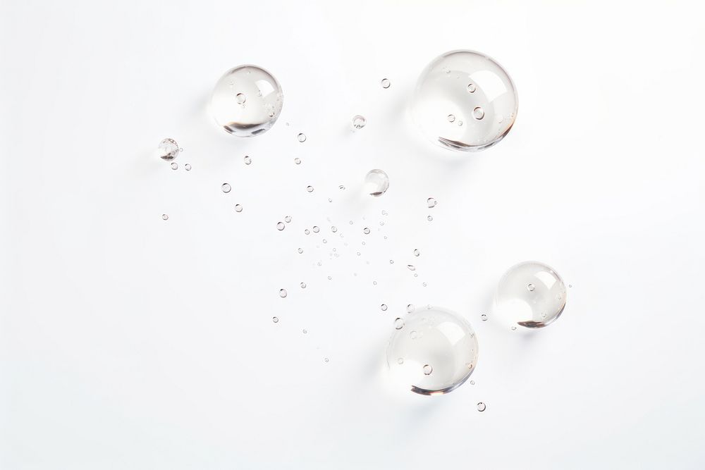 Water drops bubble white background transparent.