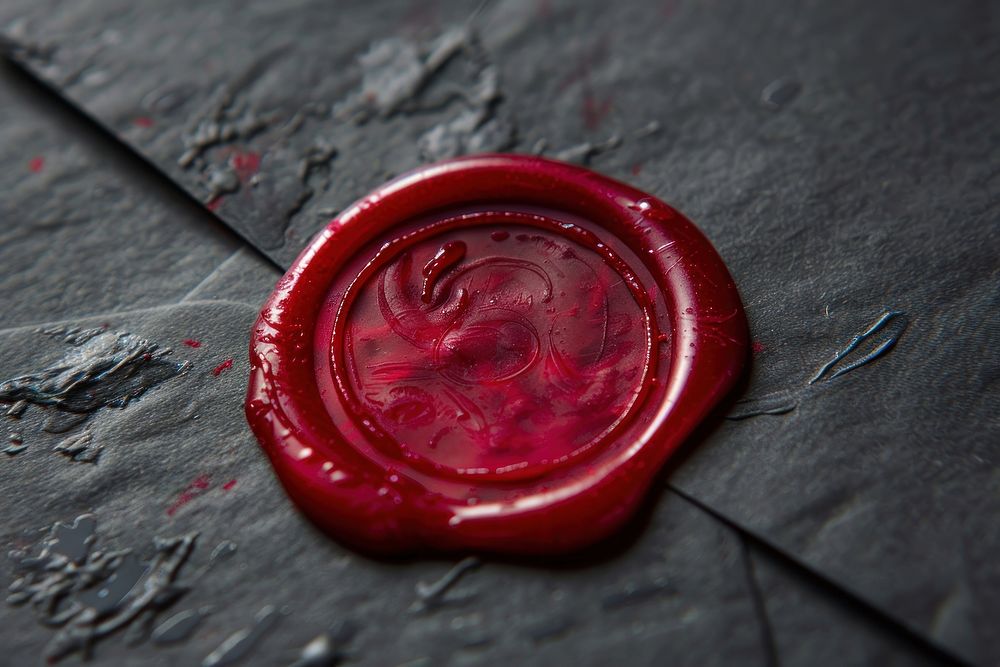Minimal letter sealed wax in close up food freshness ketchup.