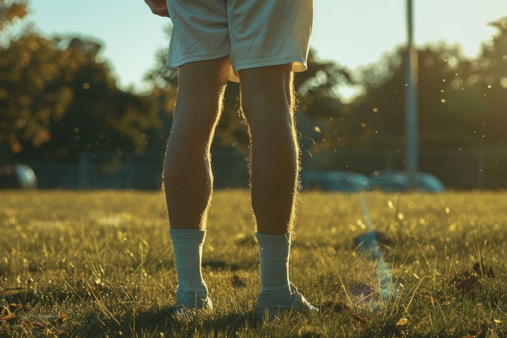 Soccer field outdoors standing.