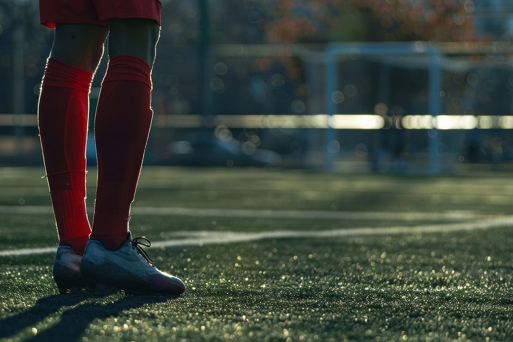 Soccer standing football footwear.