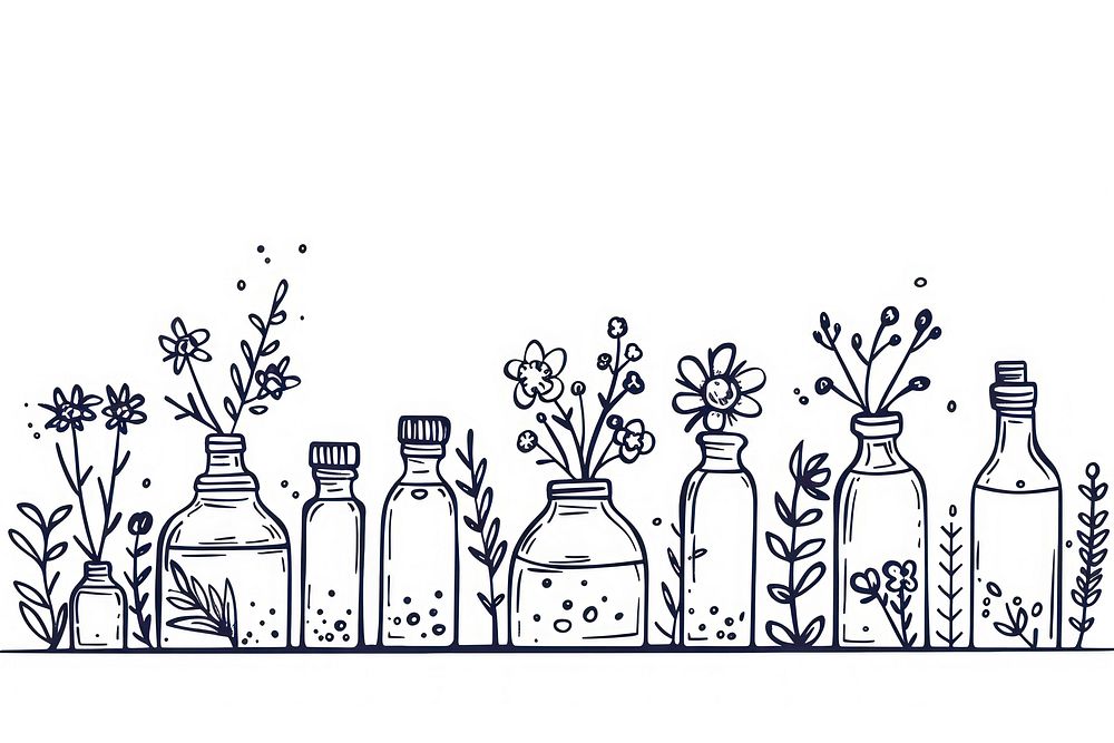 Divider doodle of homeopathy illustrated graphics drawing.