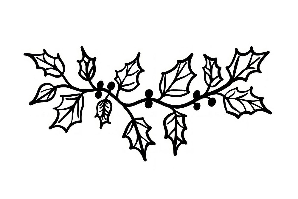 Divider doodle of holly leaf illustrated dynamite weaponry.