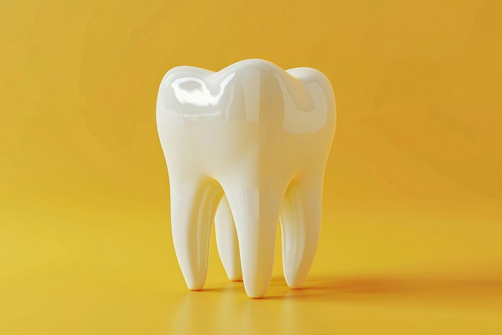 Simple 3D of a large tooth white toothbrush beverage.