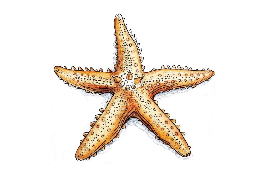 Starfish in style pen and ink starfish white background invertebrate.