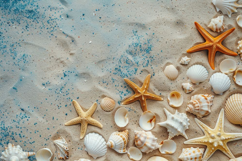 Summer beach background seashell backgrounds starfish.