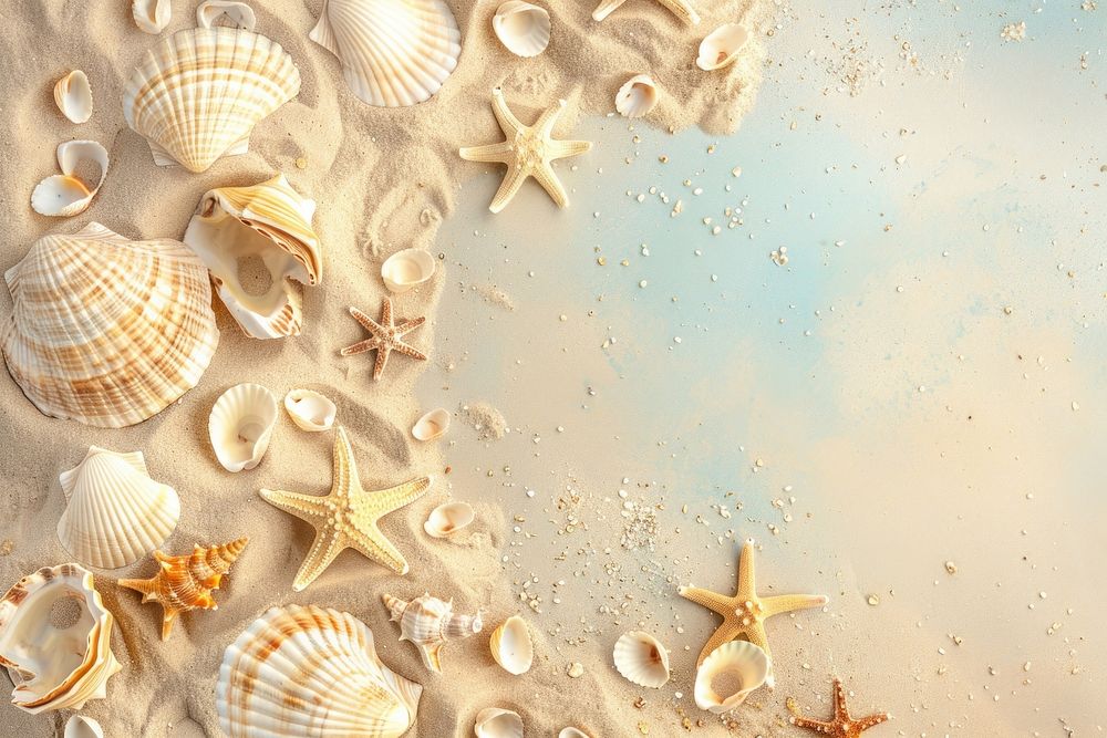 Summer beach background seashell backgrounds sand.