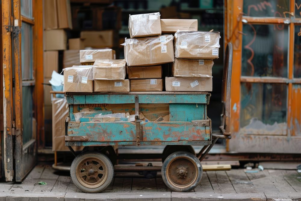 Box cardboard vehicle cart.