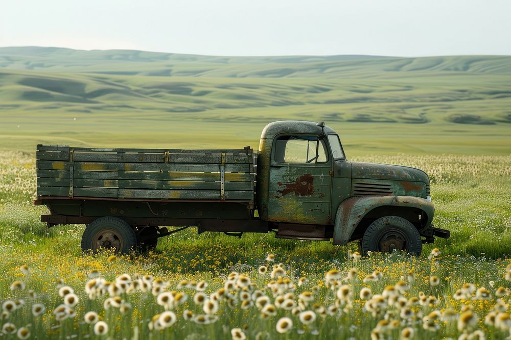 Cargo truck outdoors vehicle nature.
