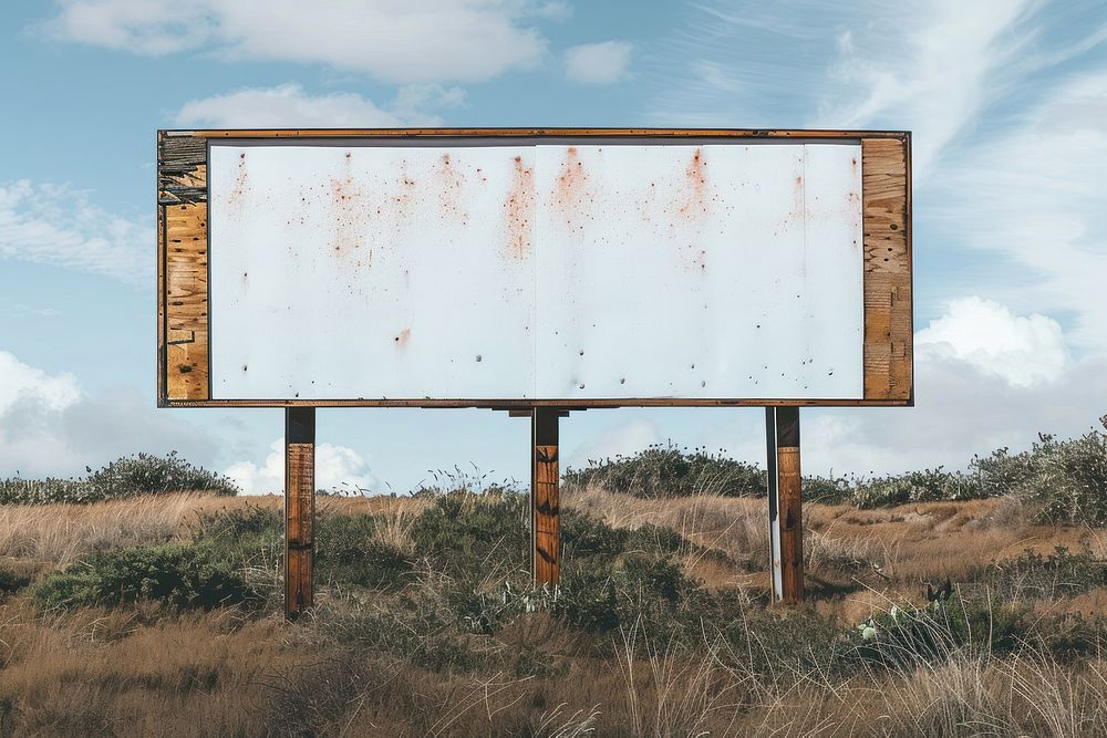 A sign billoard mockup advertisement billboard outdoors.