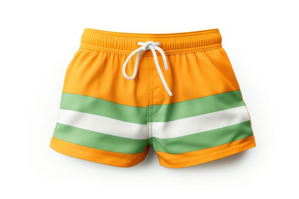 A stripes colorful swimming trunk man trunks shorts yellow.