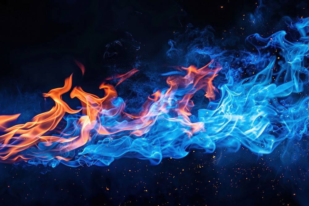 Airplane fire flame backgrounds blue black background.