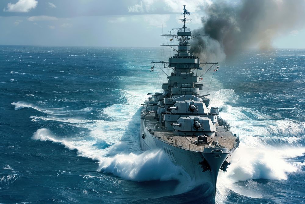 Battleship military warship vehicle.