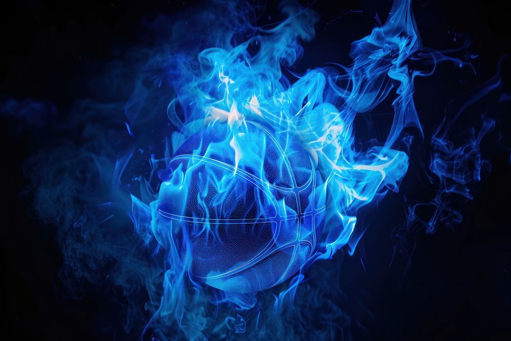 Basketball fire flame blue backgrounds light.