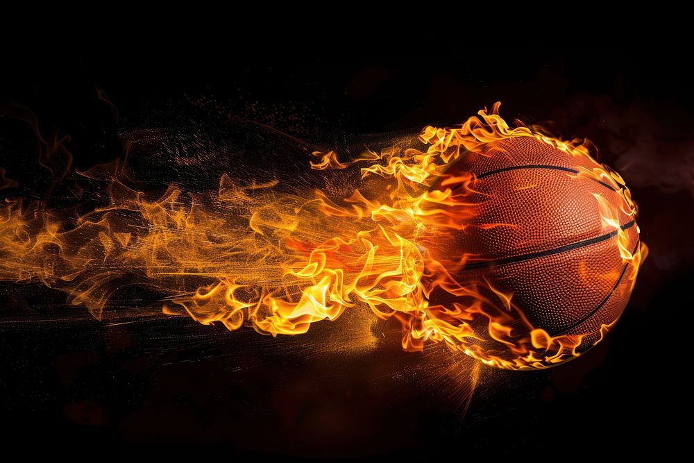 Basketball fire flame backgrounds sports darkness.