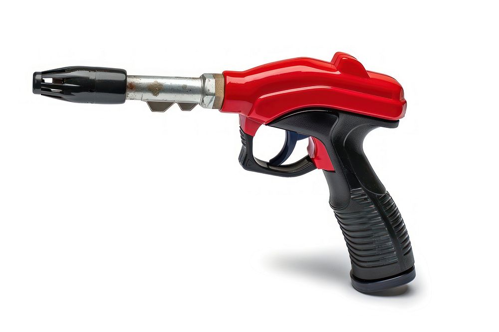 Gasoline pistol pump gun fuel nozzle weaponry machine firearm.