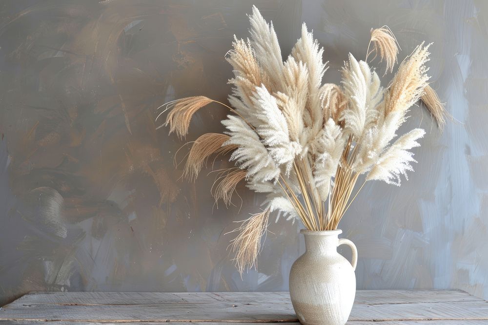 Dried flower bouquet plant vase handicraft.