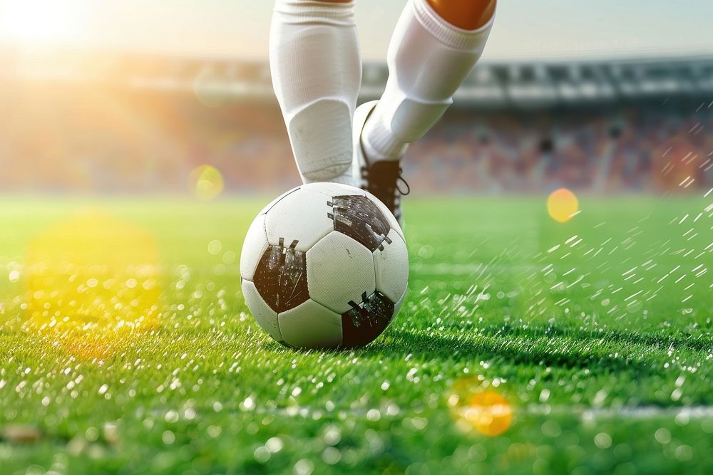 Football or Soccer player foot stadium sports soccer.
