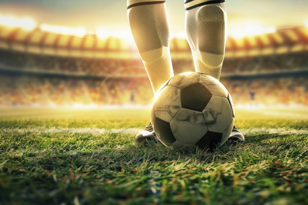 Football or Soccer player foot soccer stadium sports.