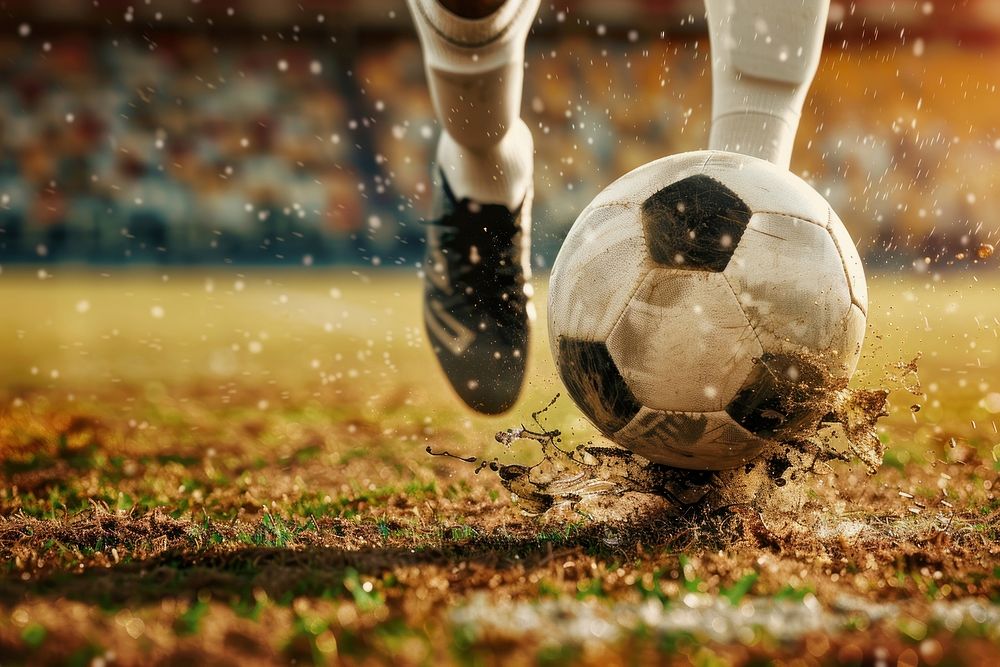 Football or Soccer player foot stadium sports soccer.