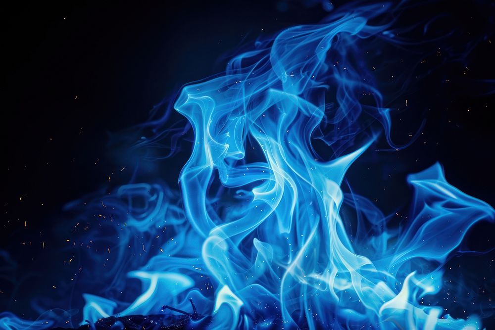 Moon fire flame blue backgrounds smoke.