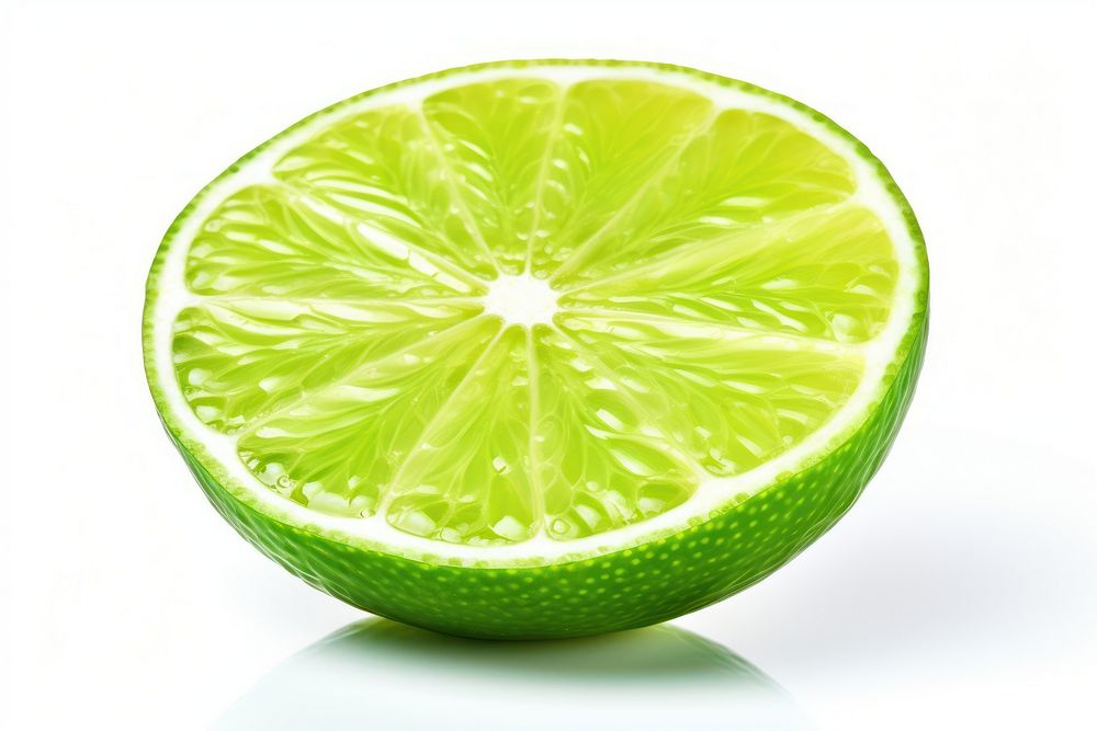 Single slice of lime fruit plant food.