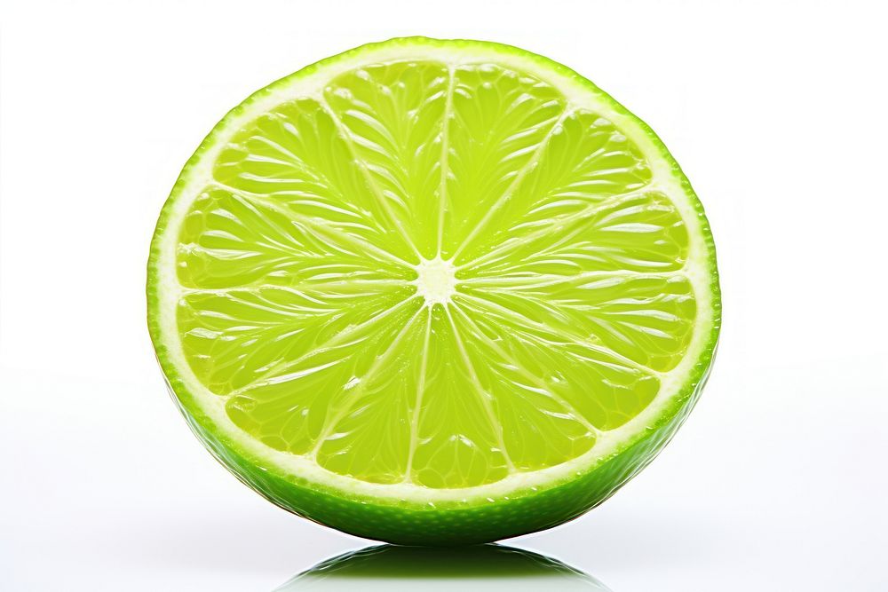 Single slice of lime fruit plant food.