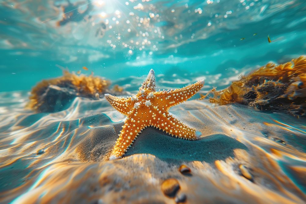 Starfish underwater outdoors nature.