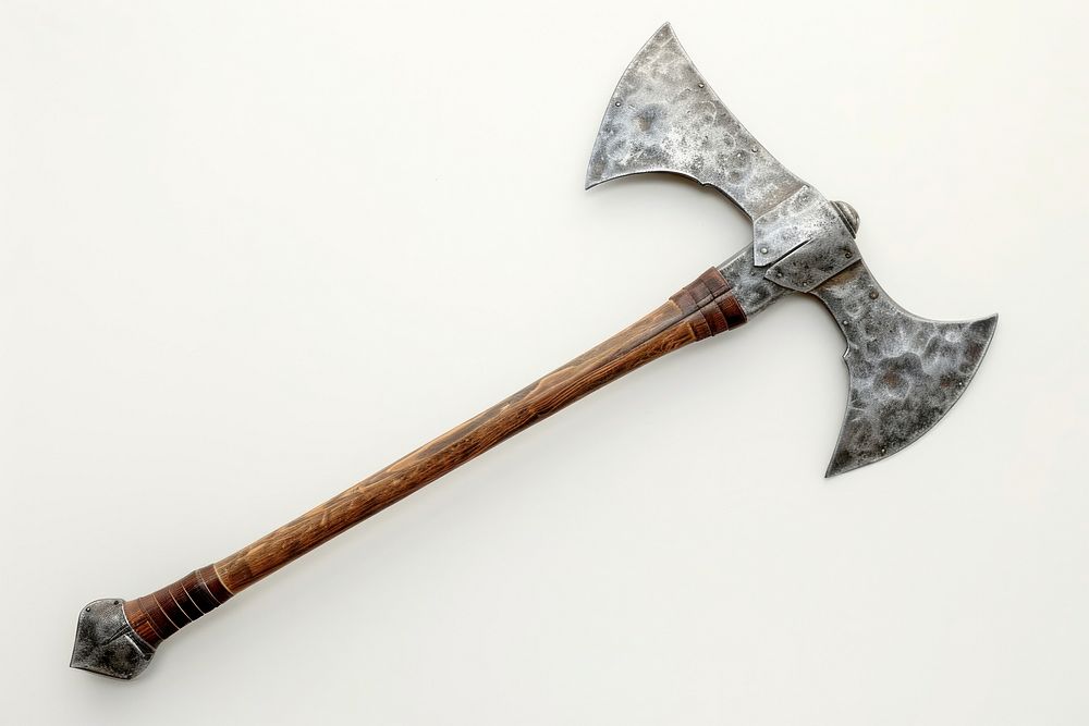 Sword poleaxe pole weapon tool white background.