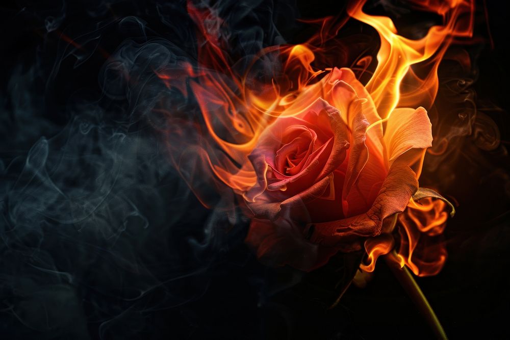 Rose fire flame backgrounds pattern flower.