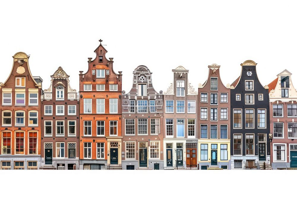 Typical canal houses in Amsterdam architecture furniture building.