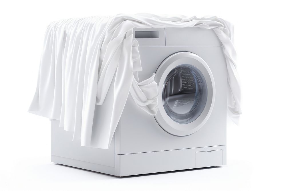 Plastic wrapping over Washing Machine appliance washing white.