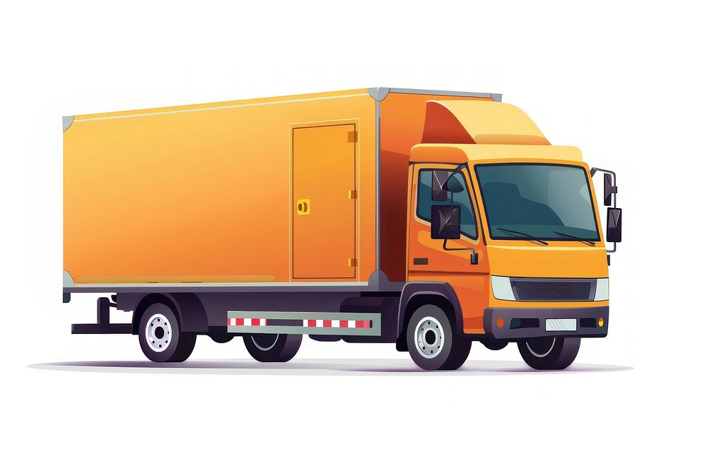 Vector illustration Online delivery service truck vehicle van.