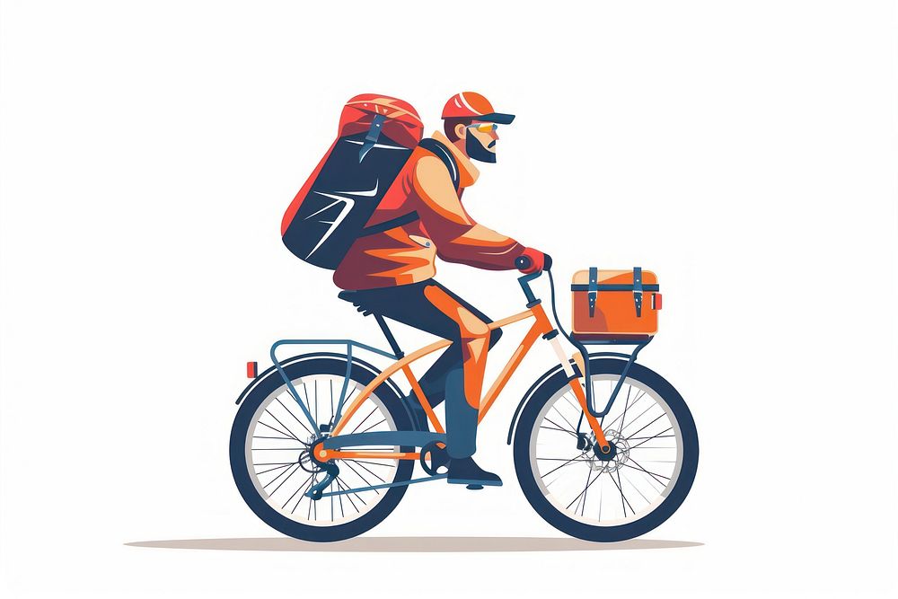 Vector illustration Online delivery service bicycle vehicle cycling.