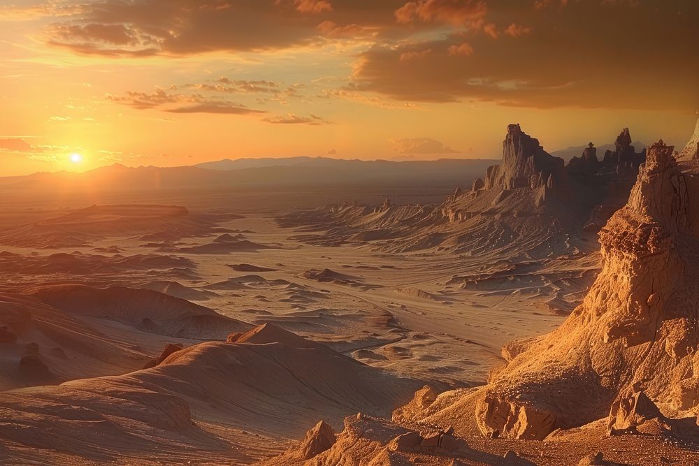 Beautiful desert landscape panoramic outdoors horizon.