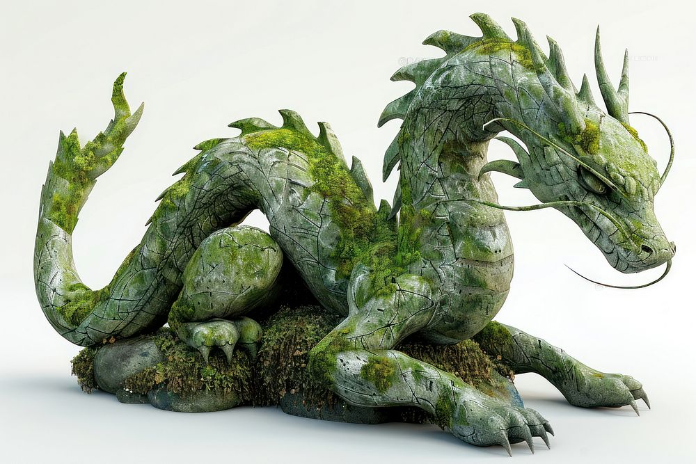 3D render of dragon plant representation creativity.