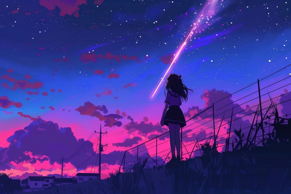 Comet outdoors night sky.