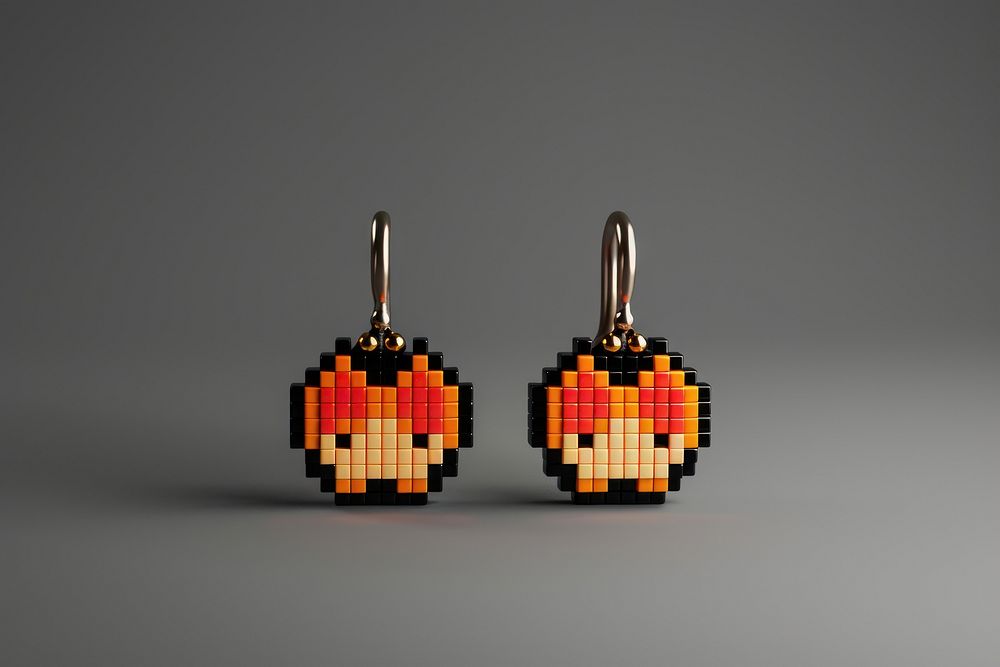 Cute pixel earrings object jewelry art accessories.