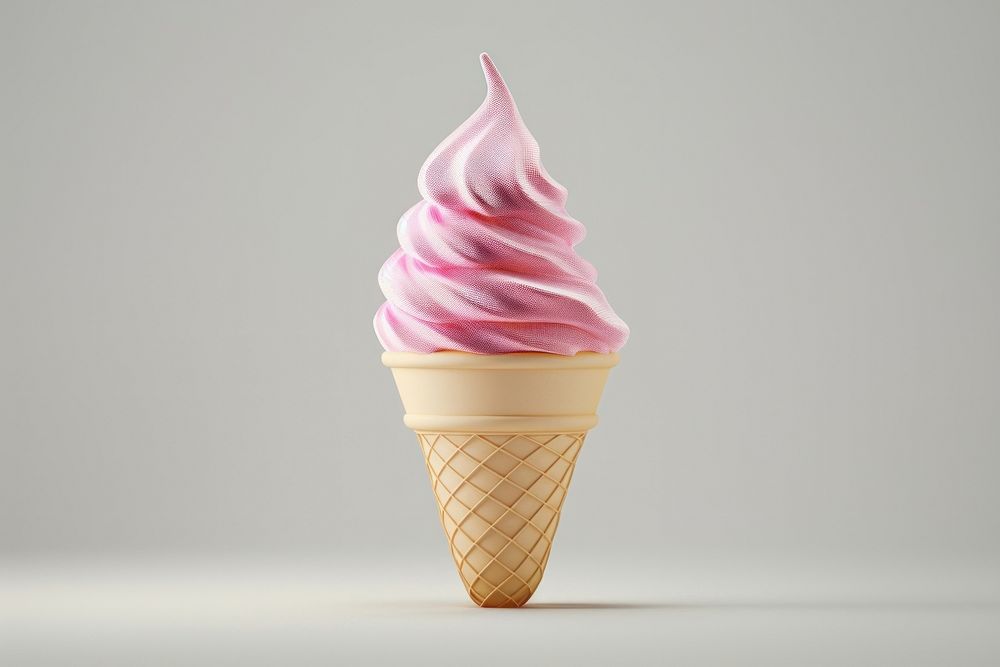 Cute pixel ice cream cone object dessert food freshness.