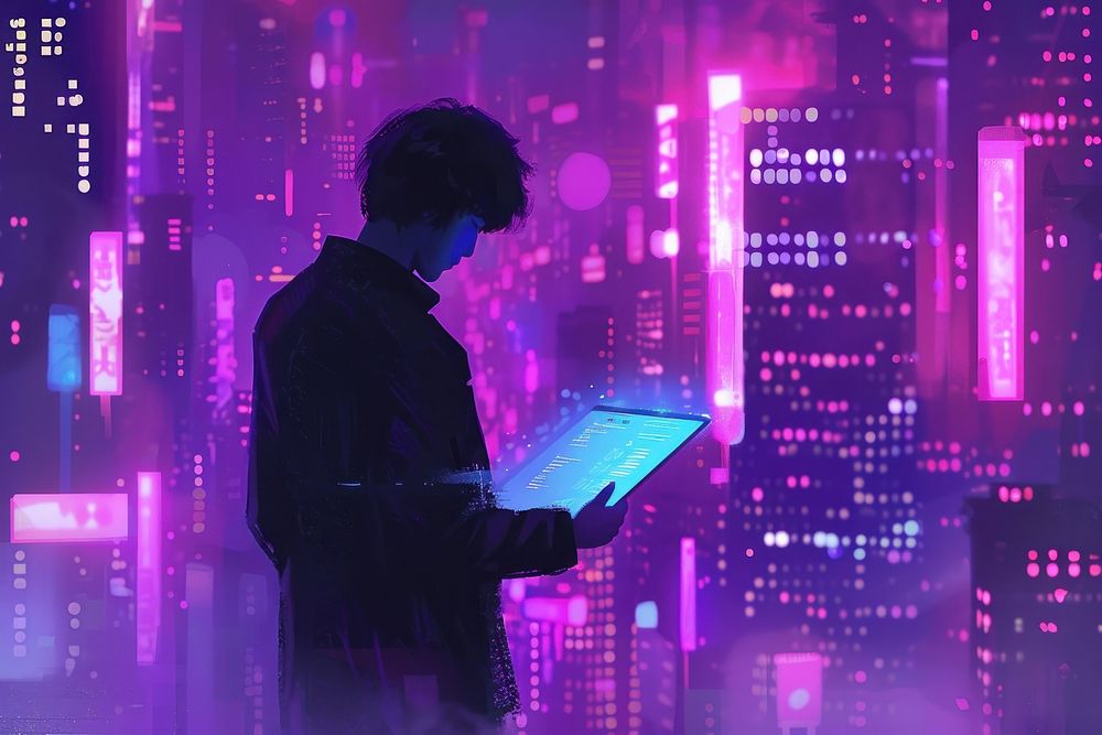 Computer purple adult city.