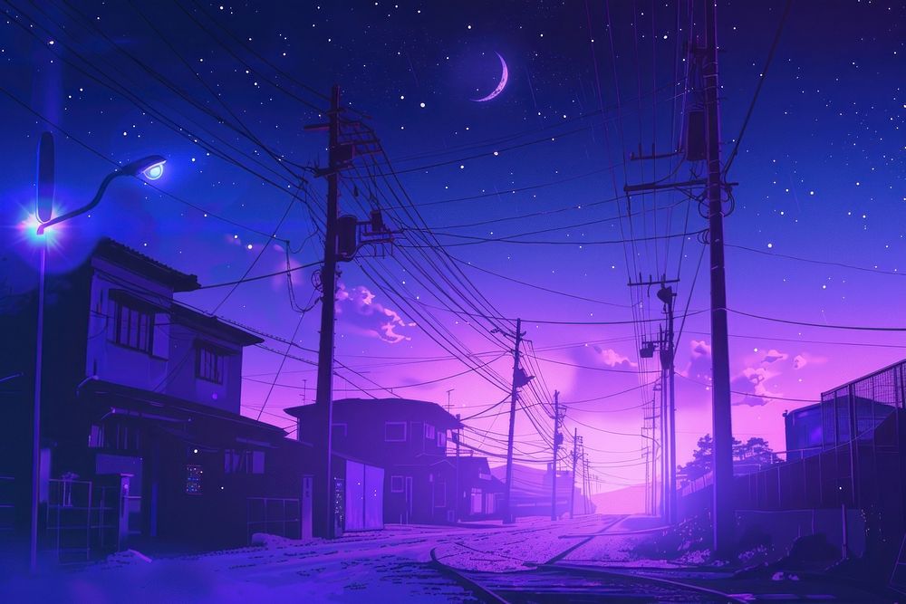 Night sky outdoors purple city.