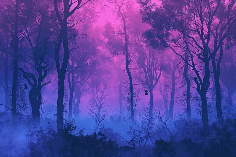 Scary and mysterious halloween forest backgrounds landscape outdoors.