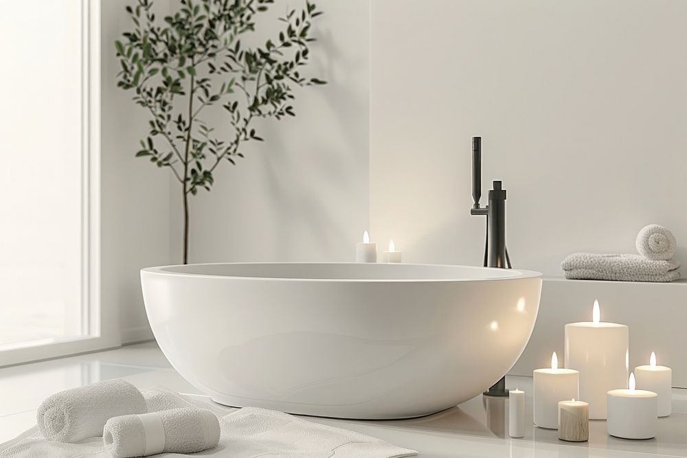 Bathroom candle bathtub ceramic.