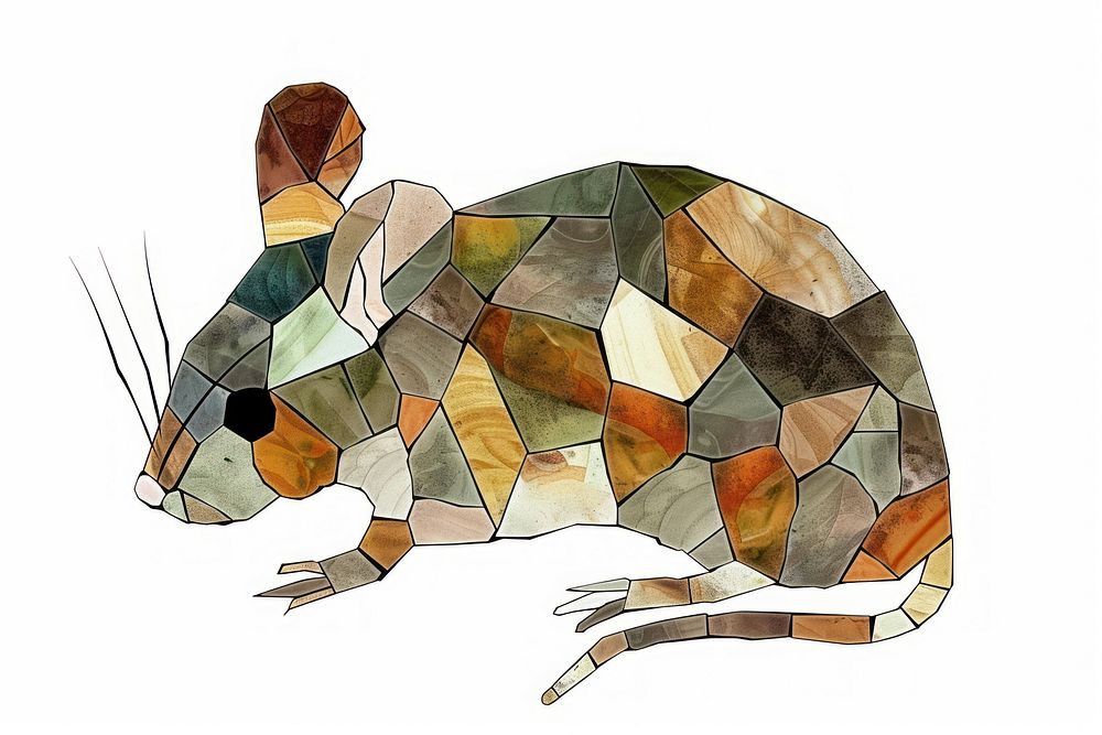 Mosaic tiles of mouse animal rodent mammal.