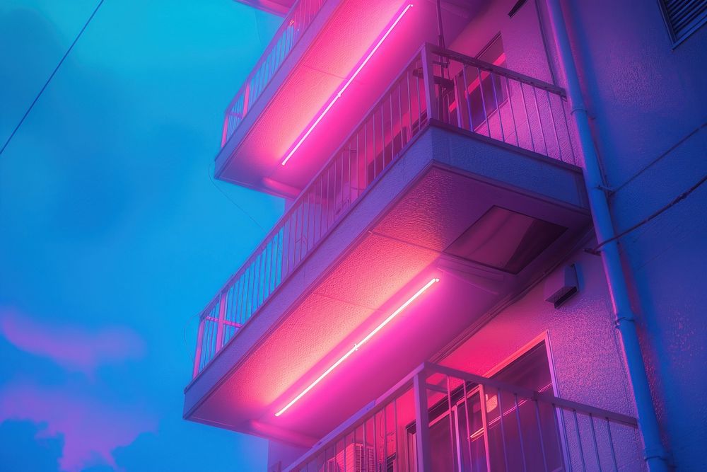 Apartment purple light neon.