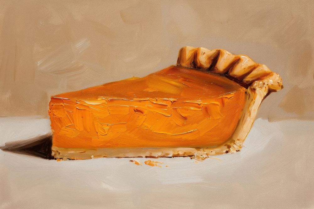 Pumkin pie painting dessert food.