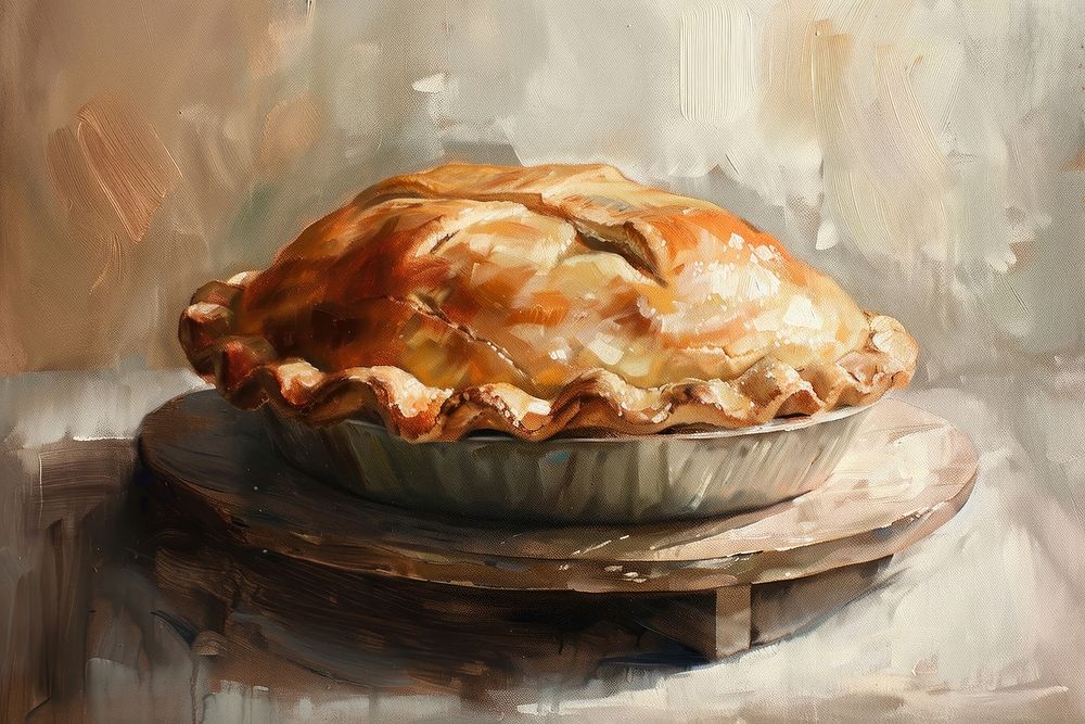 Apple pie painting dessert bread.