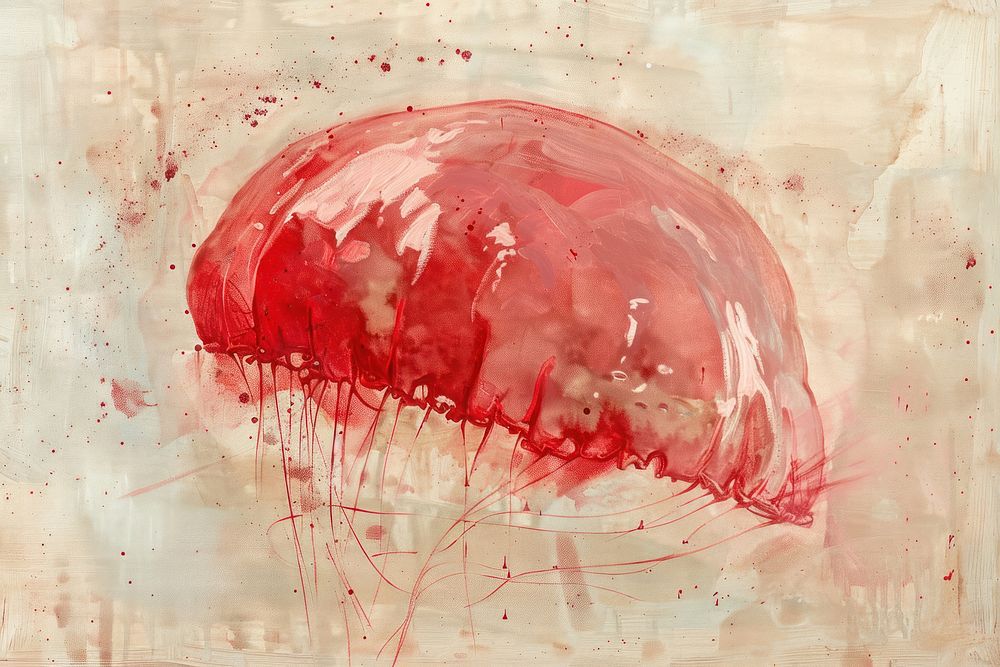 Red jelly painting art invertebrate.