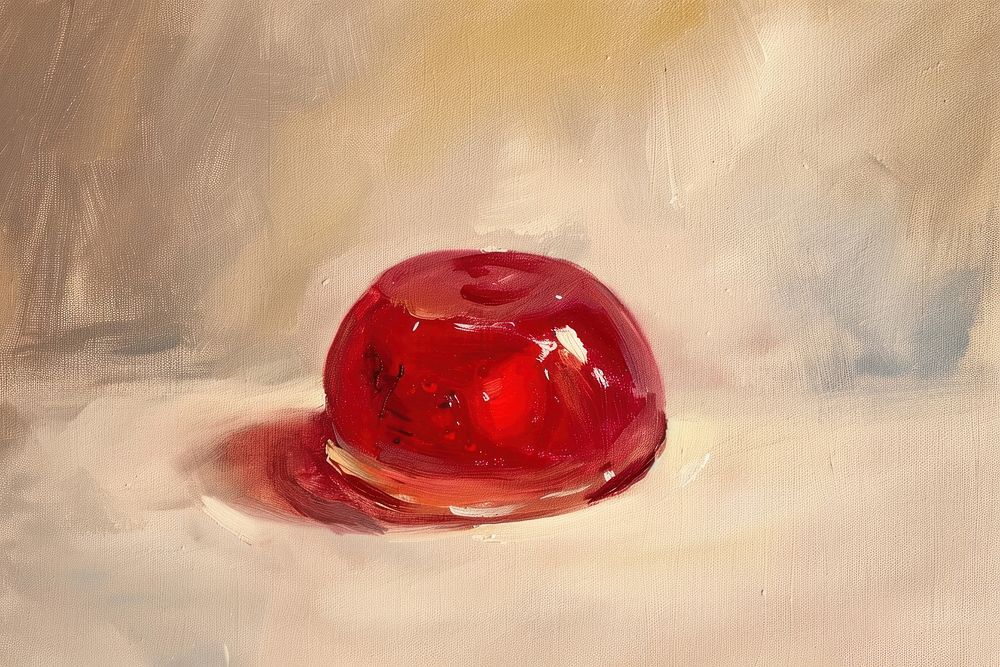 Red jelly painting food freshness.