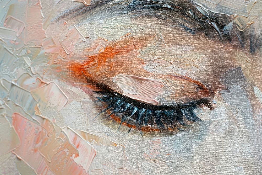 Close up on pale eyeshadow painting backgrounds art.