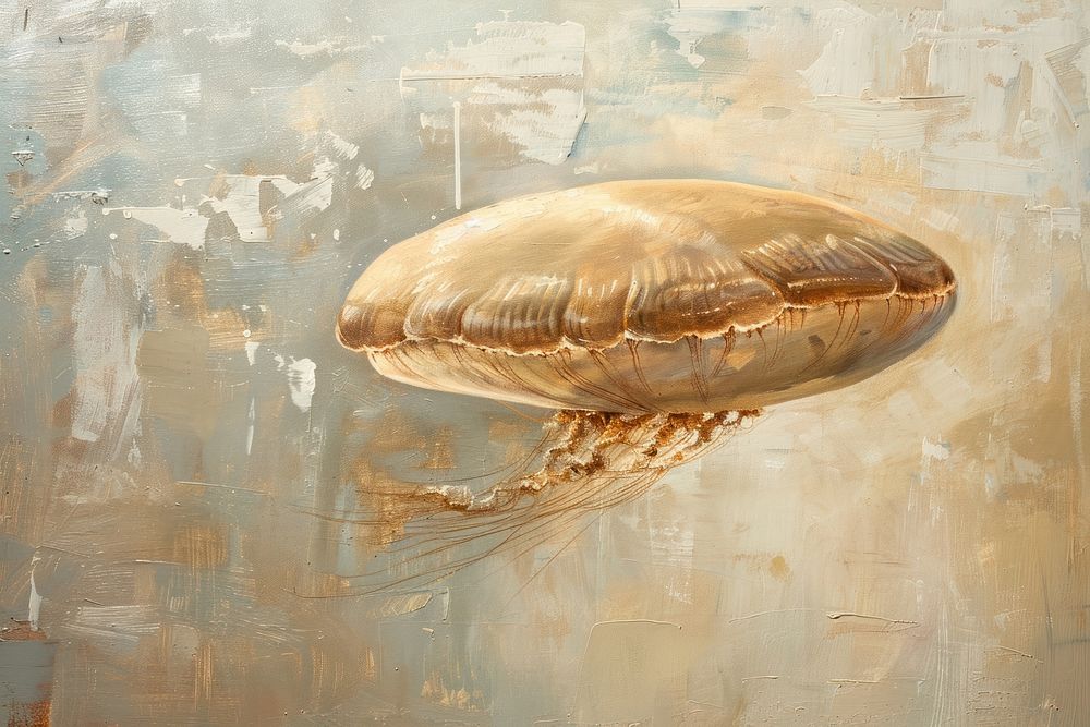 Brown jelly jellyfish painting invertebrate.